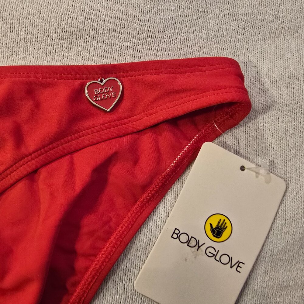 Body Glove Large L Bikini Bottom Smoothie Basic Solid Fuller Womens True Red NEW - Picture 2 of 11